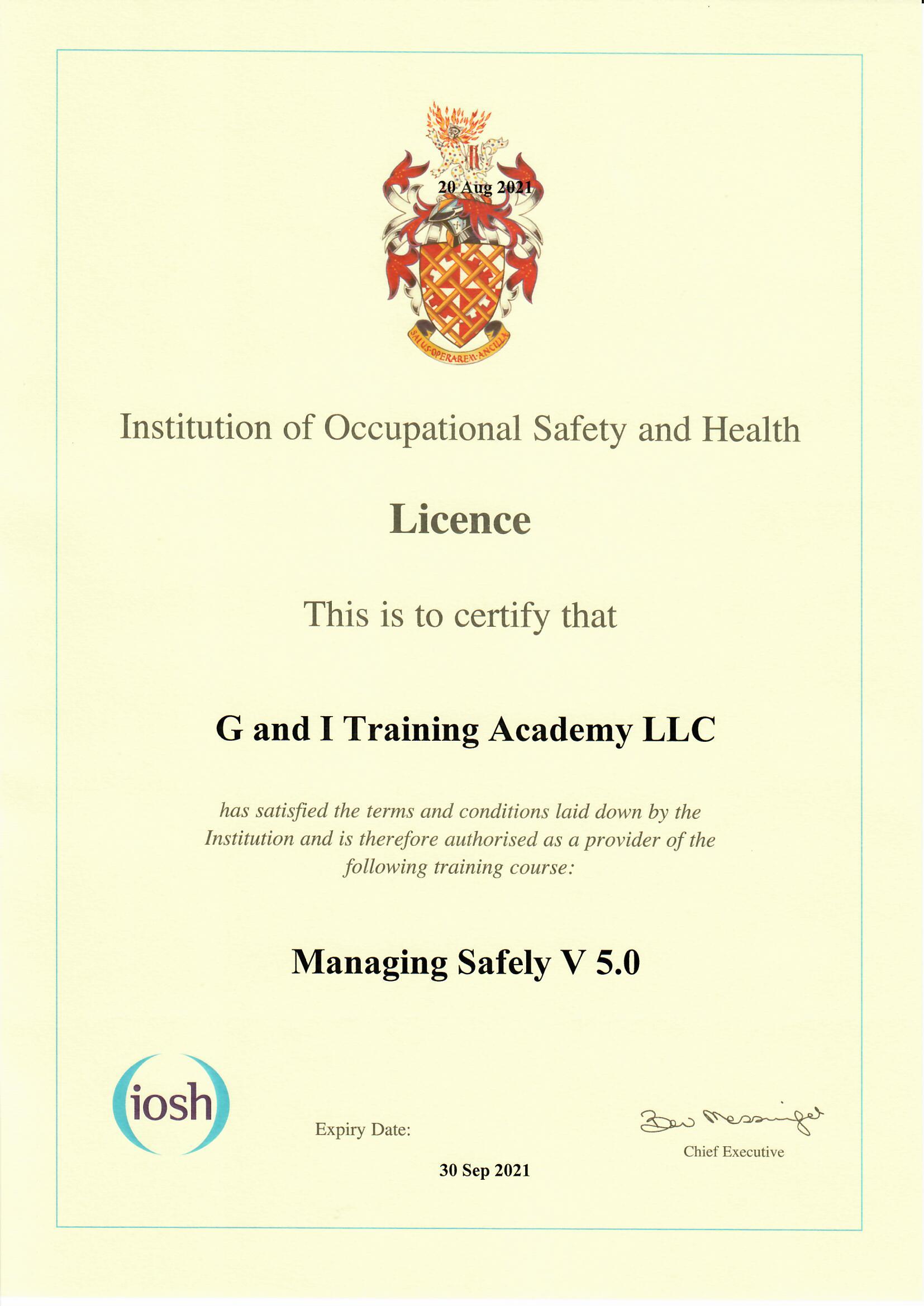 Iosh store managing safely